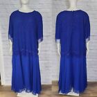 Formal Gown 6Xl Blue Beaded Maxi Flapper Dress Sequin Fringe Dress