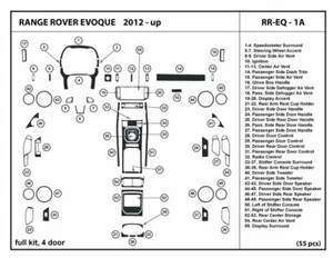 Interior Carbon Fiber Dash Trim Kit for Land Rover Range Rover Evoque 2012-2015 - Picture 1 of 1