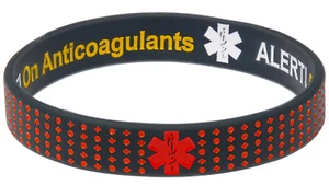 Anticoagulant Alert - Emergency Medical ID Bracelet (Reversible style) - Bild 1 von 1