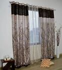 3 Pcs Brown Eyelet Grommet Ringtop Door Window Curtain Set 5 7 9 Feet