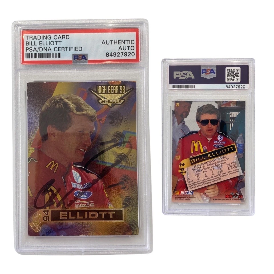 1998 Bill Elliott High Gear Wheels #8 Autographed PSA Auto Authentic - Image 1 of 1