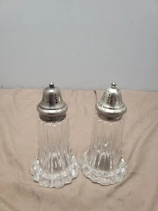 Leonard Crystal Japan Salt & Pepper Shaker Set 6" Tall - Picture 1 of 11