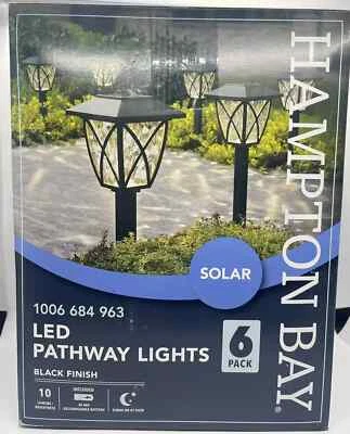 Crossed Beam Solar Black LED Pathway, Walkway, Sidewalk Lights- 6 Pack - Image 1 of 4