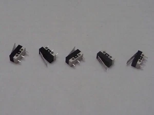 5x Pack Lot Micro Push Clicker Mouse Button Switch 2A 125V AC Click 3 Pin PC Com - Picture 1 of 11