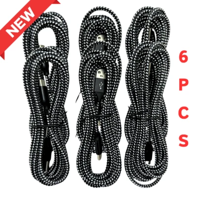 6PACK Braided USB Type-C USB-A Fast Charge Cable Cord Charger Charging Sync Lot - Image 1 of 4