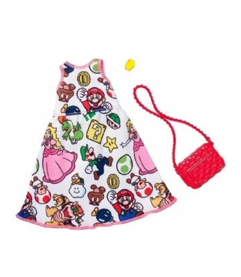 芭比娃娃超级马里奥兄弟角色豪华时尚套装礼服套装罕见  — 第 1/3 张图片