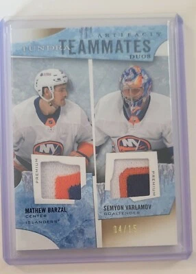 2021-22 NHL Upper Deck Artifacts Tundra Teamates Duos Premium Mathew Barzal And - Image 1 of 2