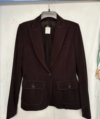 philippe adec Mujer Marrón Bolsillos Forrado Blazer Chaqueta Talla 4 Foto 1 de 4