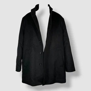 Cardinal of Canada Men's Black Wool Stand Collar Overcoat Jacket Size 44R - Picture 1 of 5