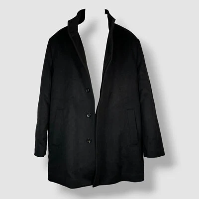 Cardinal of Canada Men's Black Wool Stand Collar Overcoat Jacket Size 44R - Image 1 of 4