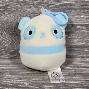 Squishmallow 3.5" Penny the Pretty Panda w/ Backpack Clip Plush 2017 Blue HTF - Picture 1 of 18