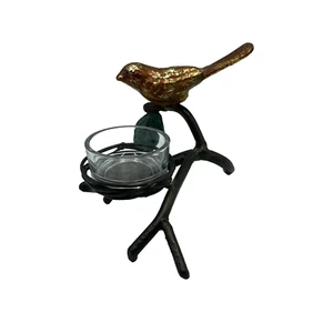 Candelabro votivo de metal Antropologie para pájaros interior exterior observador de aves cabaña - Imagen 1 de 5