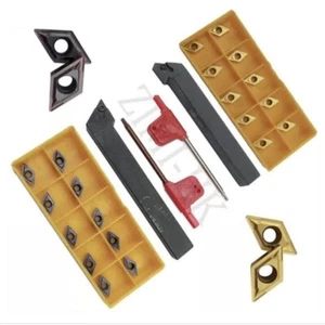 12mm Lathe holder SDJCL + SDJCR Turning Tool + 20pcs DCMT070204 carbide inserts - Picture 1 of 7