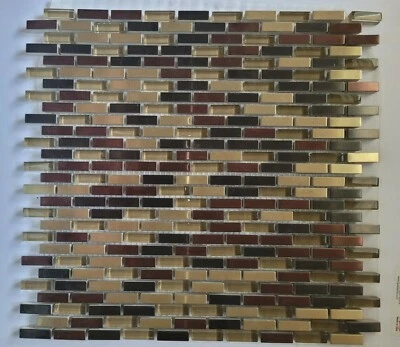 Металл/стекло мозаика лист крошечный метро вид, матовая латунь, бронза новый акцент! - Изображение 1 из 4