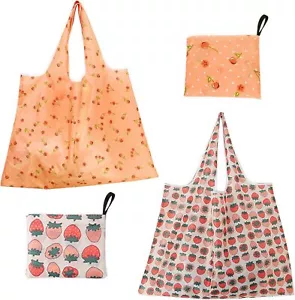 Extra Large 50LB Foldable Reusable Shopping Bags Washable Polyester Pocket Totes - Picture 1 of 4