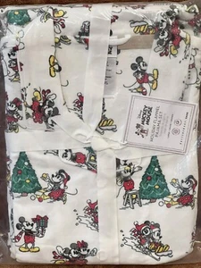 NEW Pottery Barn Teen Flannel Disney Mickey Mouse Holiday Pajama 2pc Set, Large - Picture 1 of 4