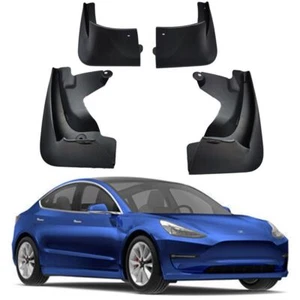 Mud flaps Mudguards Fenders Splash Guards Black Fits for Tesla Model 3 2012-2024 - Picture 1 of 11