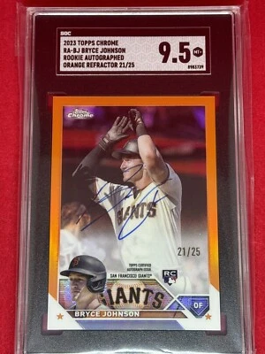 2023 Topps Chrome Orange 🍊 Rookie Auto/25 Bryce Johnson!🔥 SGC 9.5! HOT! - Image 1 of 4