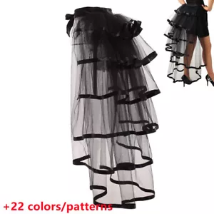 Women Tutu Pettiskirt Victorian Steampunk Over Skirt Bustle Lace Underskirt - Picture 1 of 44