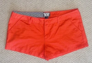 Volcom Junior Women’s Orange Corpo Class Denim Shorts Size 11 - Picture 1 of 4