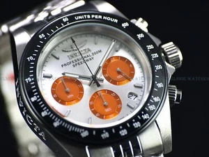 Invicta Men's Watch 31003 Speedway Chronograph Quartz Silver Orange Dial Steel - Picture 1 of 9
