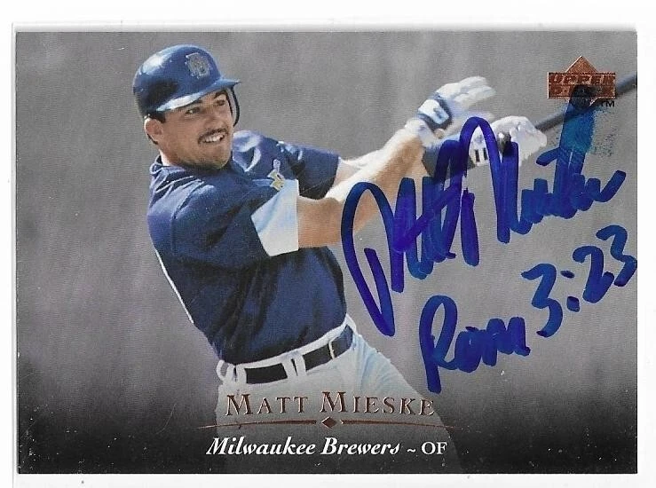 MATT MIESKE Autographed Signed 1995 Upper Deck card #50 Milwaukee Brewers COA - Image 1 of 1
