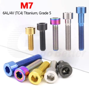 Titanium Bolt M7 Allen Socket Head Cap Screw for Bike Bicycle Motorcycle 20-50mm - Picture 1 of 16