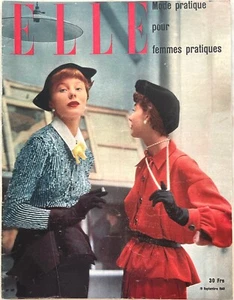 ELLE Magazine n° 199 du 19 Septembre 1949 ancienne revue de mode couture femme - Picture 1 of 6