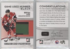 2009-10 ITG Heroes and Prospects Game-Used Number Black /6 Brian Lee #M-03