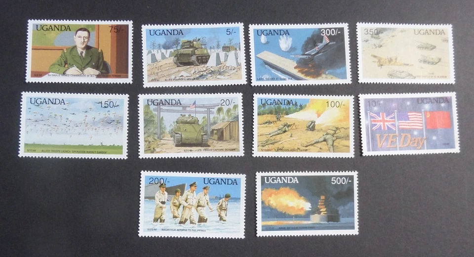 Avión Uganda 1990 50 aniversario Segunda Guerra Mundial SG805/14 MNH UM sin montar como nuevo Foto 1 de 1