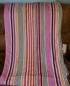Cortina Pottery Barn Adolescente 52X84 Forrada Rayas Gromet Rosa Naranja Marrón Amarillo - Imagen 1 de 7