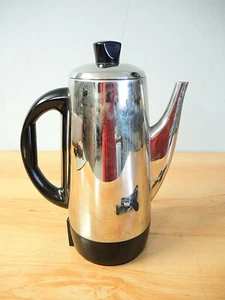 VINTAGE GE AUTOMATICSTAINLESS STEEL PERCOLATOR - 12 CUP - WORKS - Picture 1 of 11