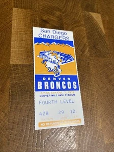 TICKET STUB - San Diego Chargers @ Denver Broncos - October 7, 1979 - Picture 1 of 5