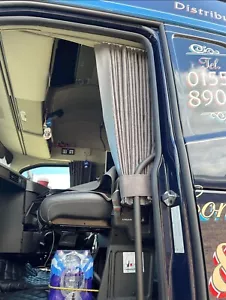 Grey/White Truck Dutch Style Curtains SCANIA DAF VOLVO MERCEDES MAN( exc XXL) - Picture 1 of 2