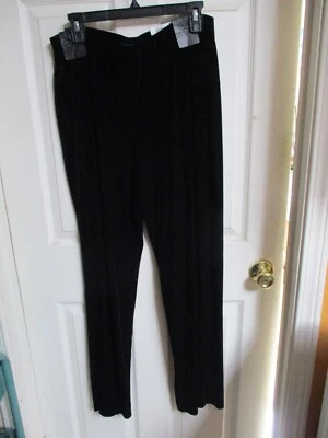 Alfani Black  Velvet Pull On Womens Pants Dressy Wide Leg Large New w Tags - Image 1 of 4
