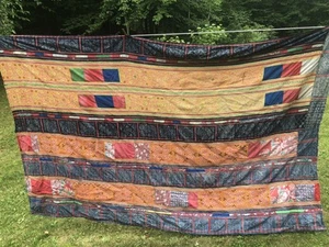 Handarbeit handgenäht Nadelspitze 60’er 70er Hippie Ära bunt Quilt Patchwork Boho - Bild 1 von 13