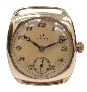 Omega 1935 Watch Gents 9ct Gold Cushion Case Seconds Sub Dial Dennison Case - Picture 1 of 17