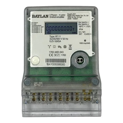 BT11 BAYLAN Drehstromzähler MID geeicht für Zählerkreuzmontage 5(60)A 400V - Bild 1 von 4