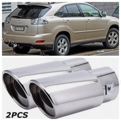 2pcs For LEXUS RX330 RX400h Car Exhaust Pipe Rear Tail Muffler Chrome Tip US Foto 1 de 4