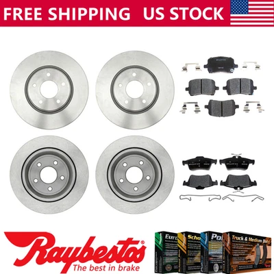 Rotores de freno delanteros traseros y pastillas de freno de cerámica nuevos para Chevrolet Cobalt 2008 Foto 1 de 4