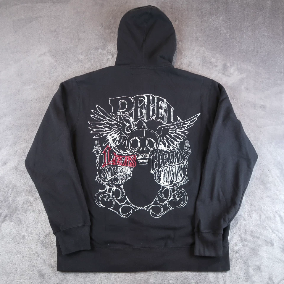 Vintage Y2K Levis Hoodie Rebel XL Sweatshirt Full Zip Jacket - Image 1 of 4