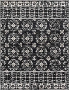 Area Rugs 8x10 William Traditional Black Washable Rug for Living Room Kitchen - Picture 1 of 13