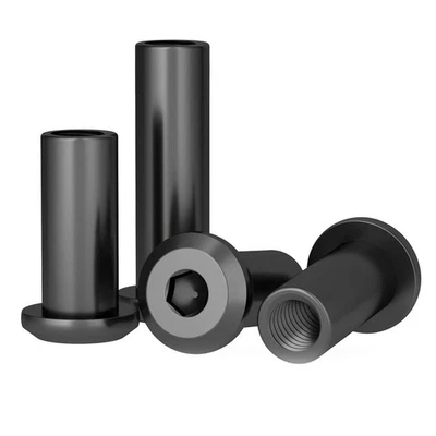 Schwarz Edelstahl Hülsenmuttern Flachkopf Geschlossen Mit Innensechskant Muttern - Bild 1 von 4