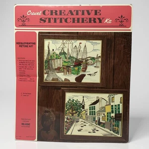 Vintage Creative Stitchery Crewel Kit 339C Parisian Street USA Needle Painting - Picture 1 of 8