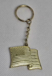 Schlüsselanhänger amerikanische USA Flagge patriotisch Metall Schlüsselring Souvenir Geschenk goldfarben - Bild 1 von 2