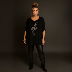 Studded Pink Flamingo Swing Top - Picture 1 of 15