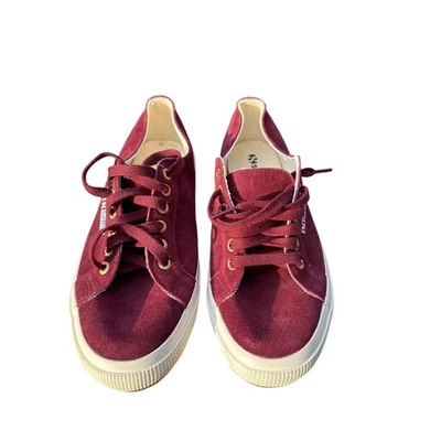 Superga Velvet Sneakers Shoes EU 41 US Women’s 9.5 Men’s 8 Maroon Dark Red - Image 1 of 4