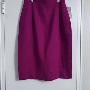 DANA BUCHMAN 100% Wool Hot Pink Pencil Skirt - Made in USA - Size 6 - NWT - Picture 1 of 10