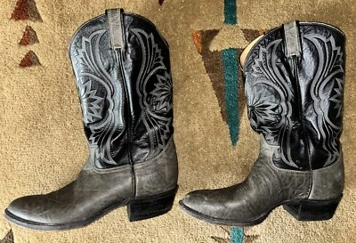 Tony Lama Botas de Vaquero Exóticas de Cuero Gris Negro para Hombres 10.5 Estilo B 6700 Foto 1 de 4