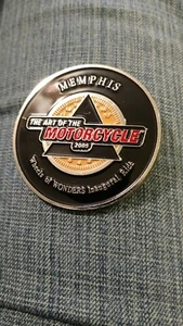 2005 Memphis The Art Of The Motorcycle,Wheels Of Wonder Inaugural Ride metal pin - Picture 1 of 2